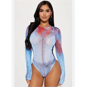 Fashion Nova too hot to handle mesh bodysuit XS